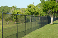 Chain link fencing at a park